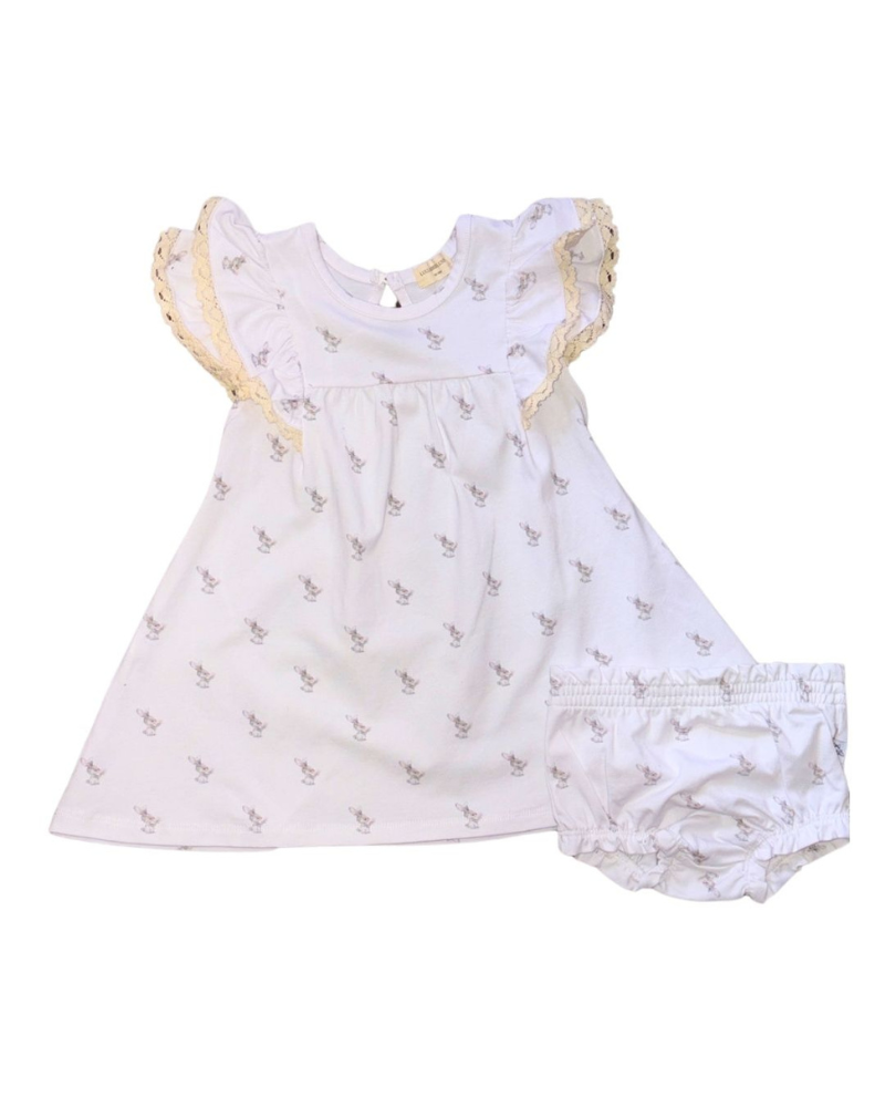 Ruffled sleeveless cotton dress