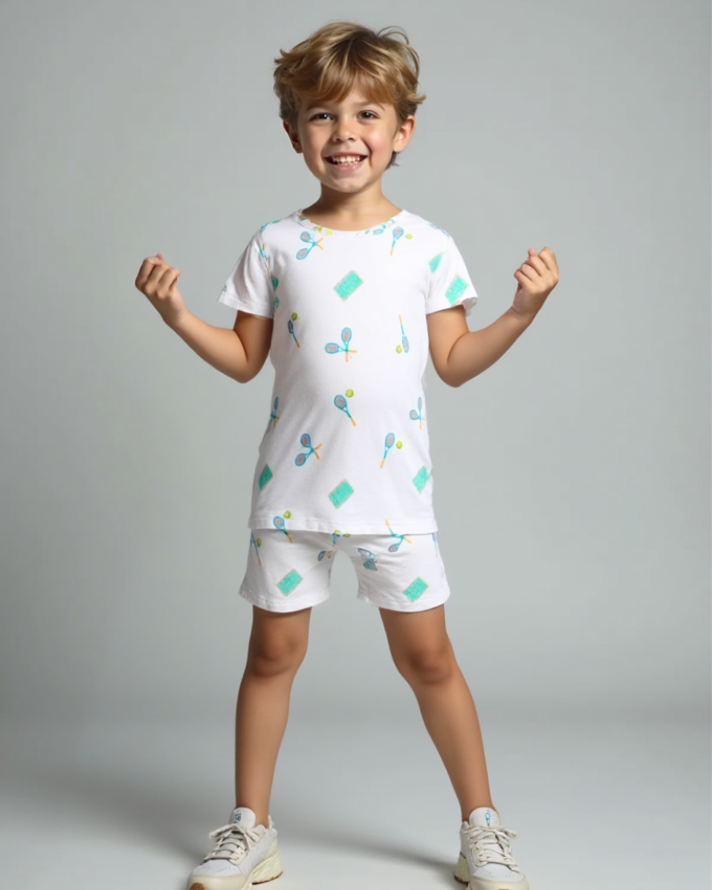 Boys Short Sleeve Pajama Set Tennis