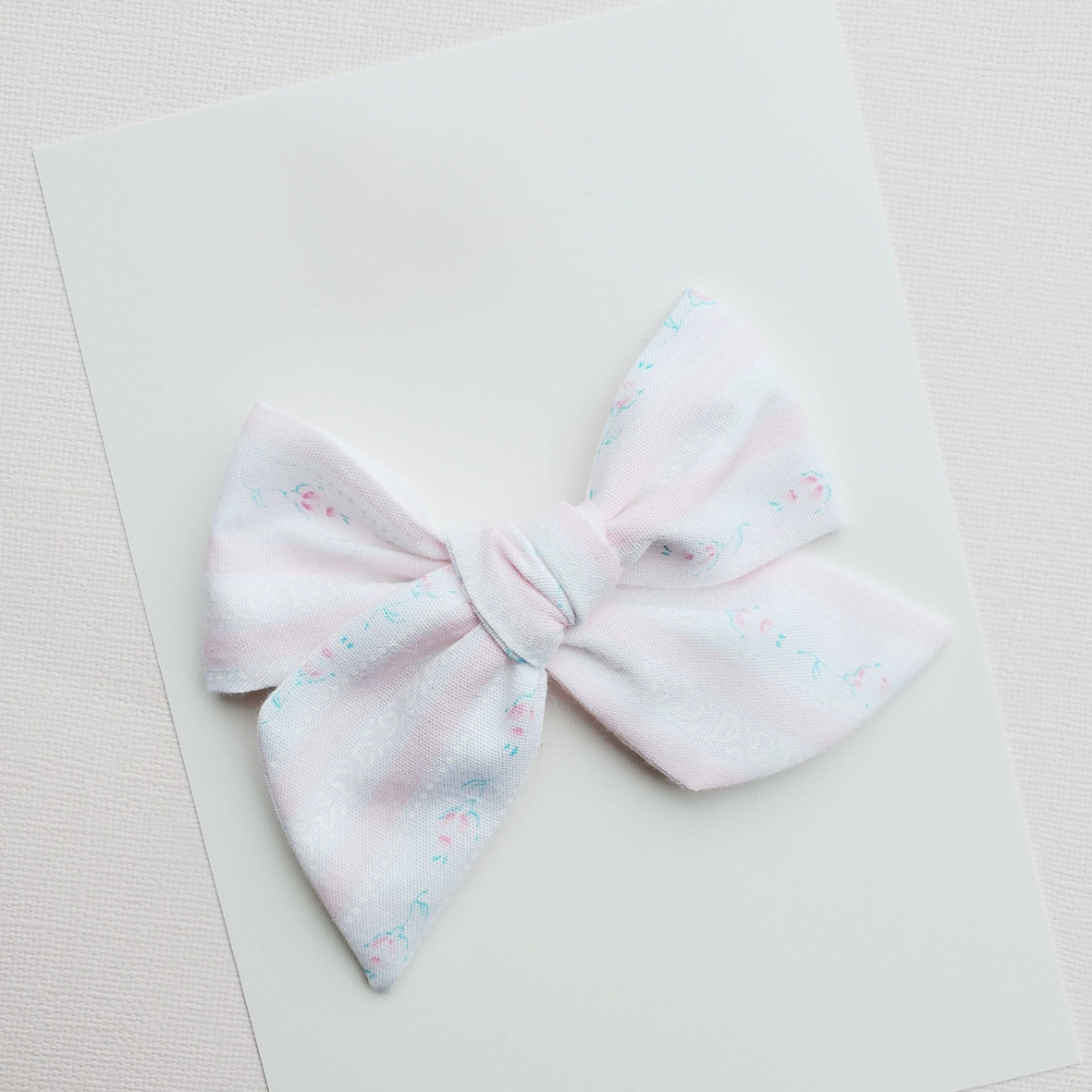 Rose Stripe Pinwheel Bow