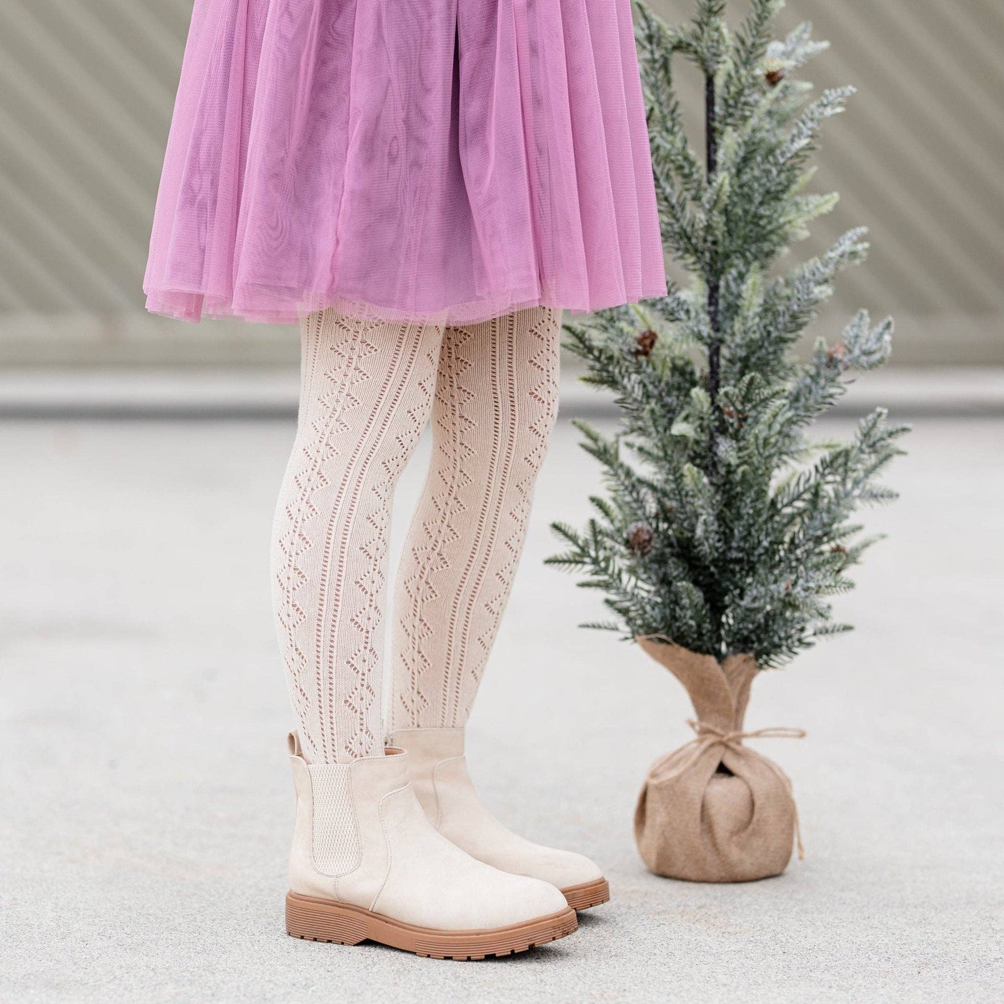 Fancy Knit Tights (Vanilla)