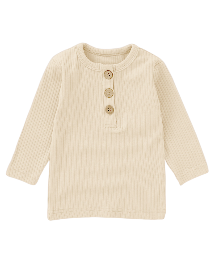 Ribbed Bliss Cotton Collection Long Sleeve (Vanilla)
