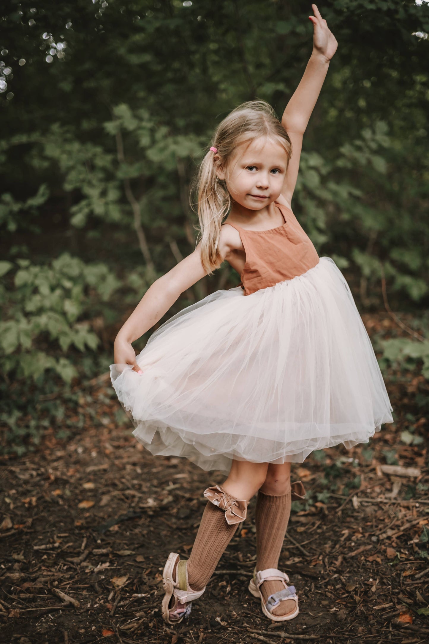 Organic Linen Tulle Dress