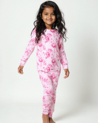 Girls Long Sleeve Pajama Set Peony Bliss