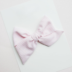 Large Pinwheel Bow on Clip • Pink Stripe