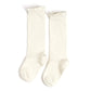 Ivory Ruffle Lace Top Knee High Socks