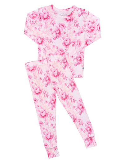 Girls Long Sleeve Pajama Set Peony Bliss