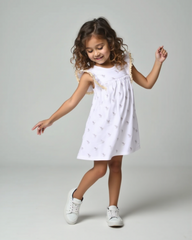 Ruffled sleeveless cotton dress