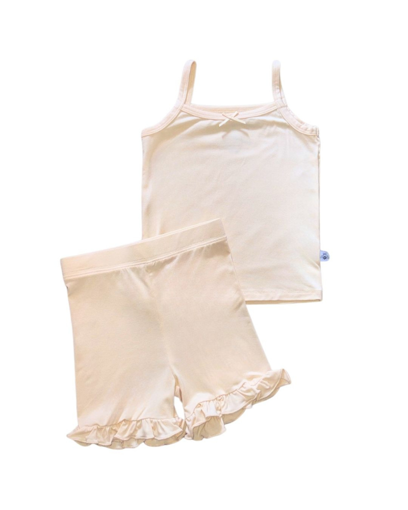 Girls Ruffled Shorts and Tank Pajama Set
