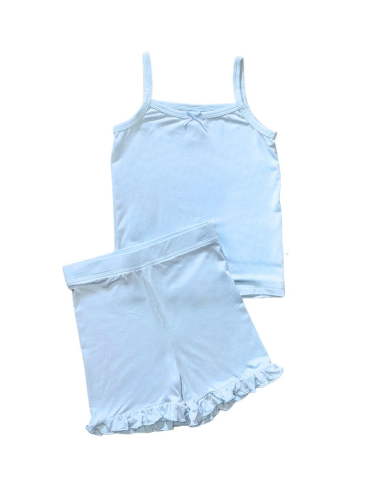Girls Ruffled Shorts and Tank Pajama Set