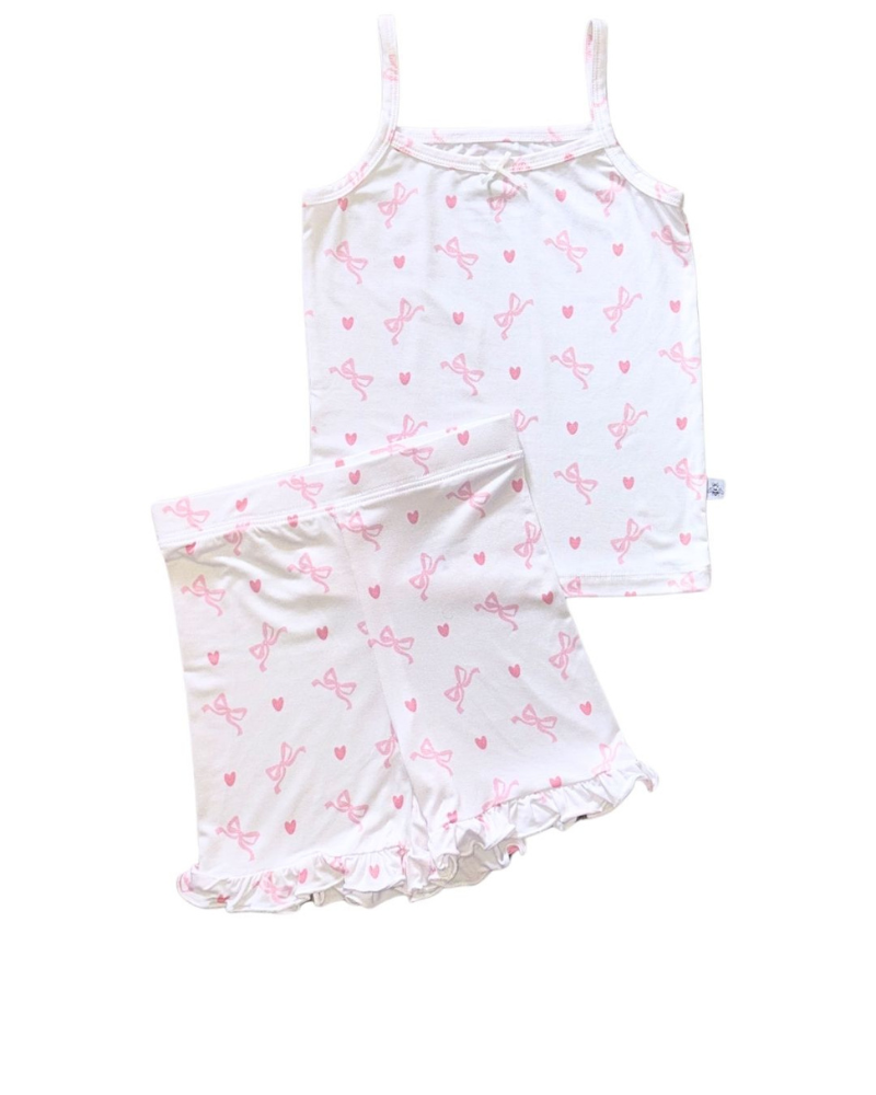 Girls Ruffled Shorts and Tank Pajama Set
