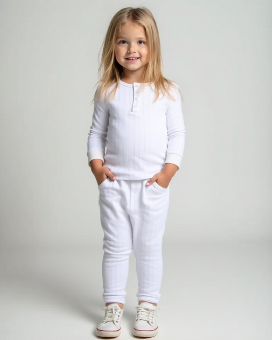 Milky Pointelle Set Girls