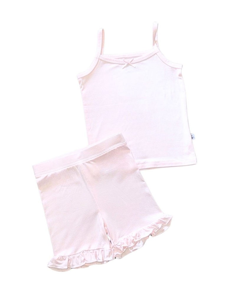 Girls Ruffled Shorts and Tank Pajama Set