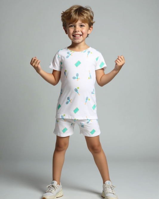 Boys Short Sleeve Pajama Set Tennis