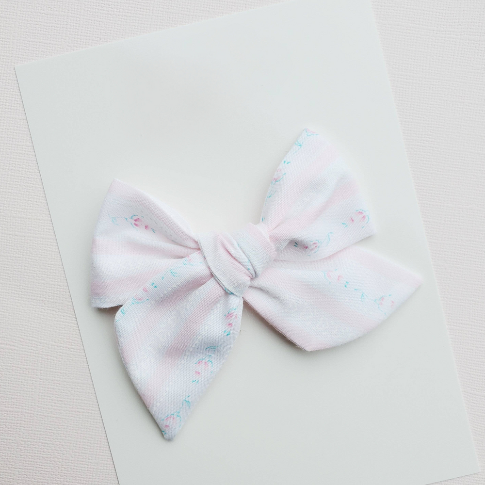 Rose Stripe Pinwheel Bow