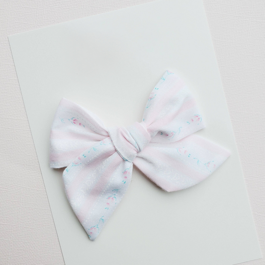 Rose Stripe Pinwheel Bow
