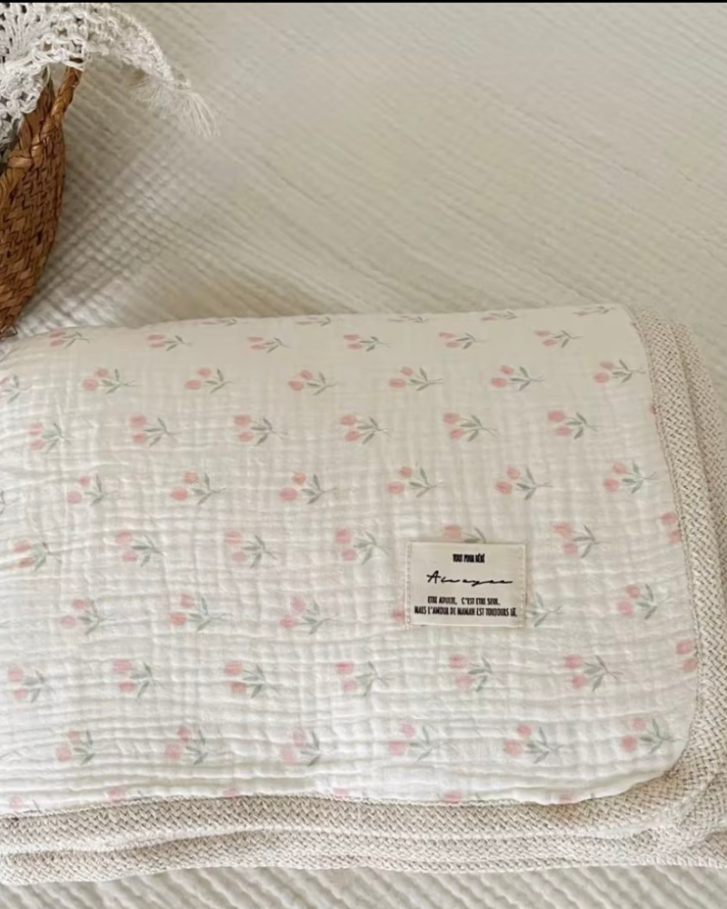 Vintage Plush Muslin Blanket