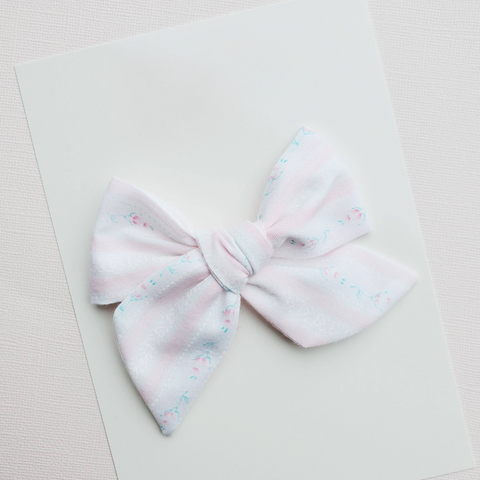 Rose Stripe Pinwheel Bow