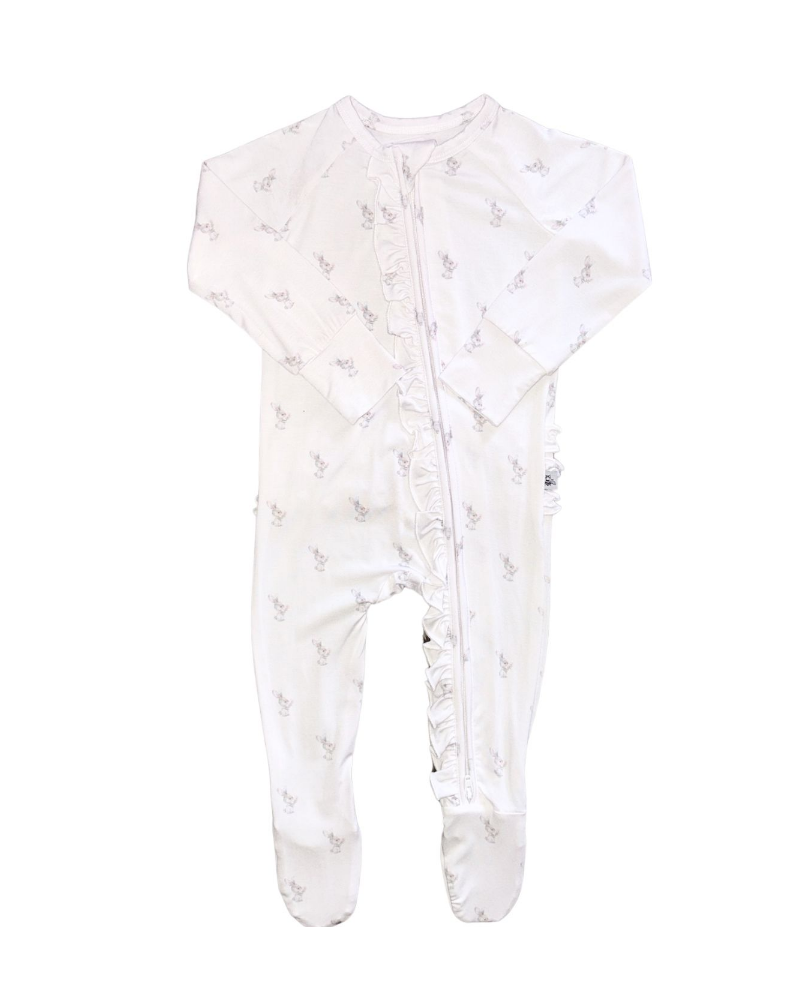 Ruffled Zipper Romper Cottontail Comfort