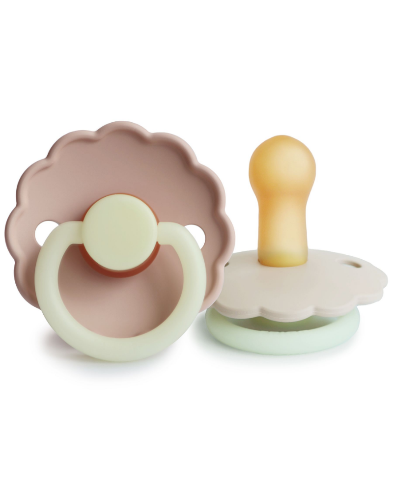 Daisy Night Natural Rubber Pacifier (Blush/Cream)