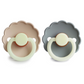 Daisy Night Natural Rubber Pacifier (French Gray/Croissant)