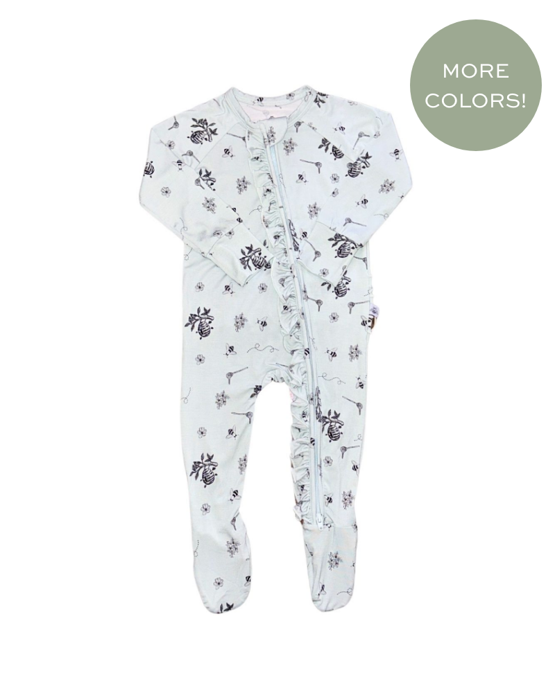 Ruffled Zipper Romper Luxe Bee