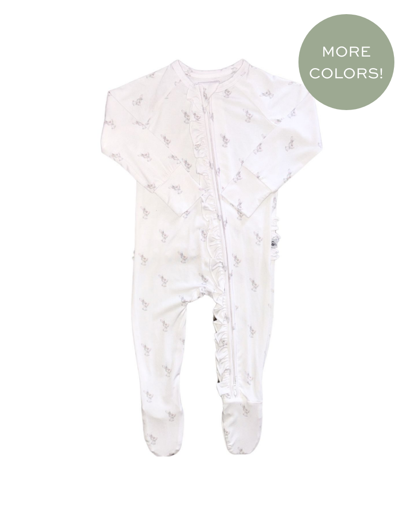 Ruffled Zipper Romper Cottontail Comfort