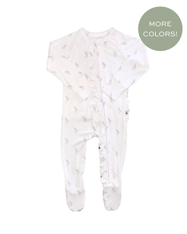 Ruffled Zipper Romper Cottontail Comfort