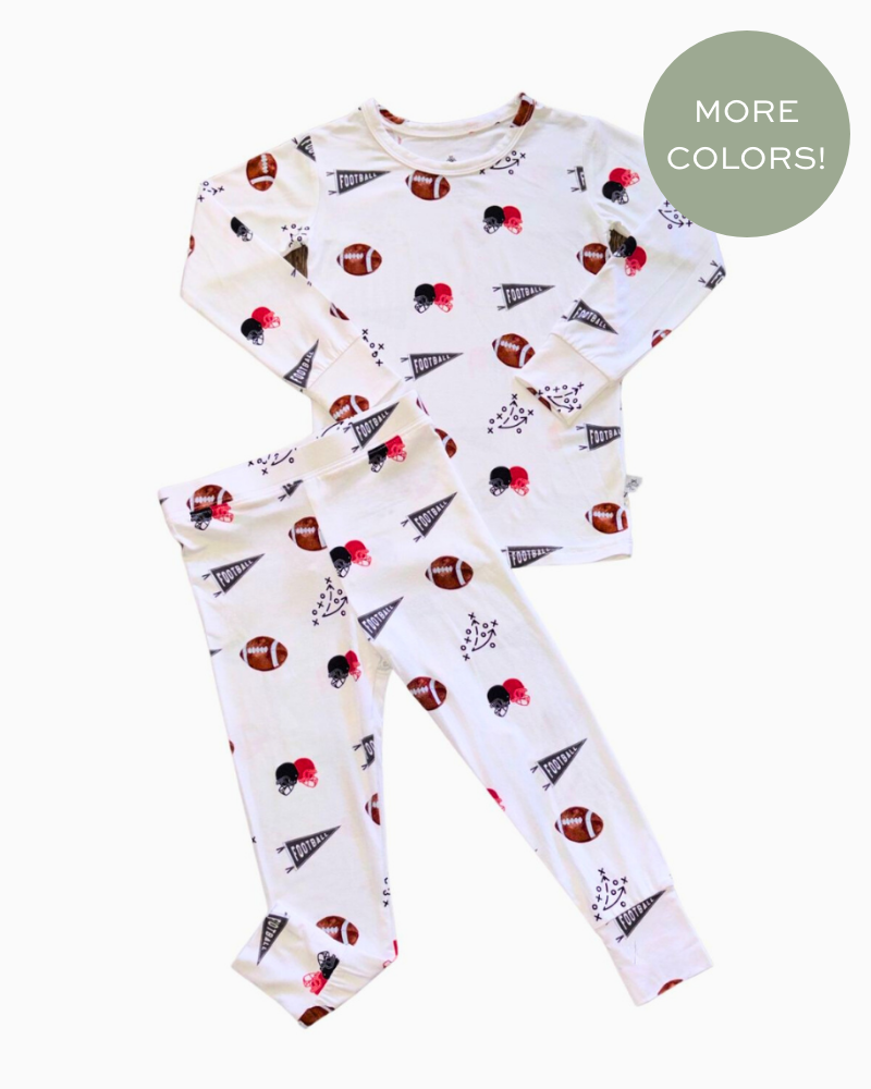 Boys Long Sleeve Pajama Set Football
