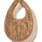 Muslin Bibs (Tan & Fog 2 Pack)