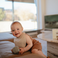 Muslin Bibs (Tan & Fog 2 Pack)