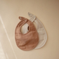 Muslin Bibs (Tan & Fog 2 Pack)