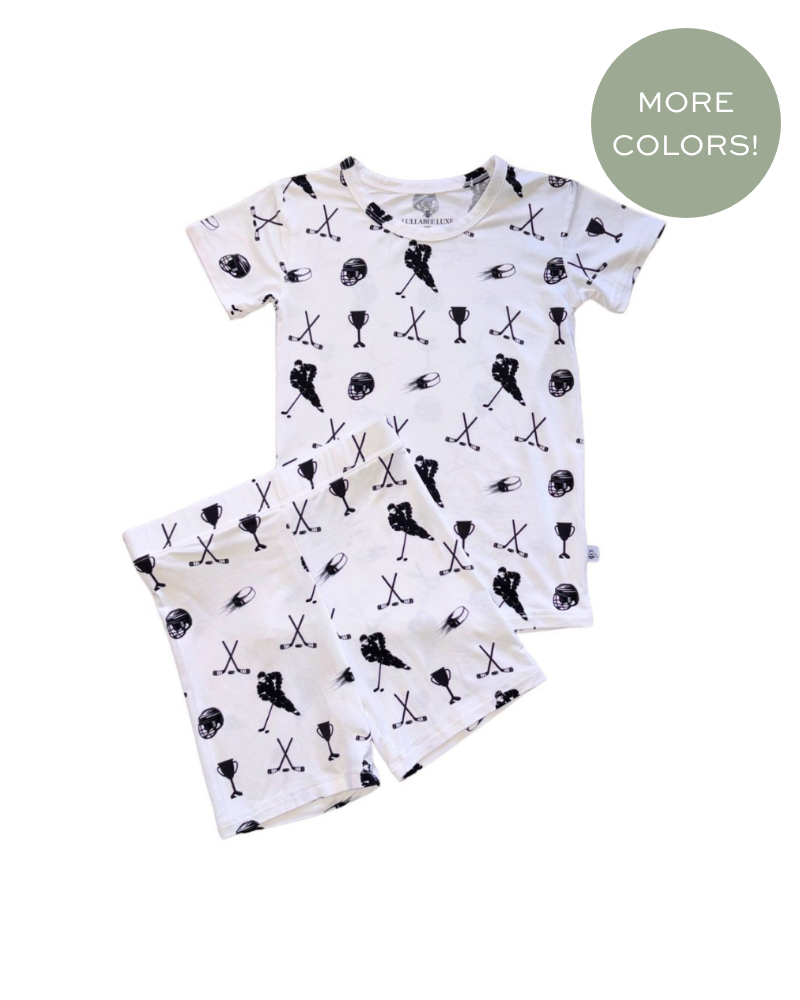 Boys Short Sleeve Pajama Set Hockey