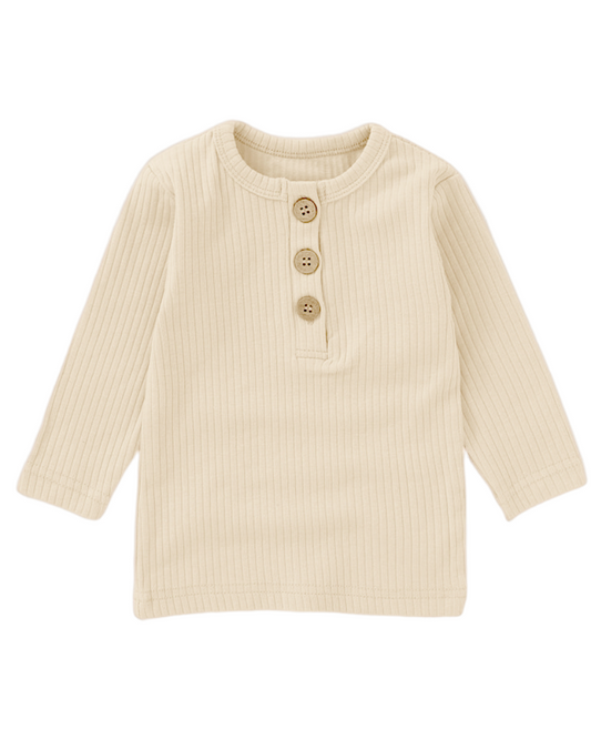 Ribbed Bliss Cotton Collection Long Sleeve (Vanilla)