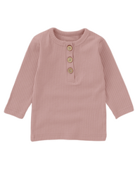 Ribbed Bliss Cotton Collection Long Sleeve (Dusty Pink)
