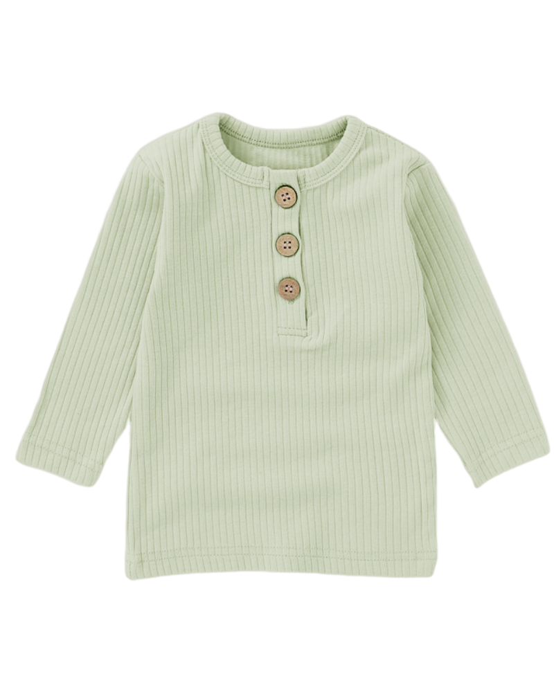 Ribbed Bliss Cotton Collection Long Sleeve (Sage Green)