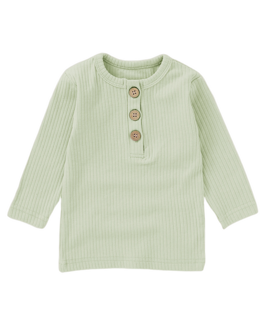 Ribbed Bliss Cotton Collection Long Sleeve (Sage Green)