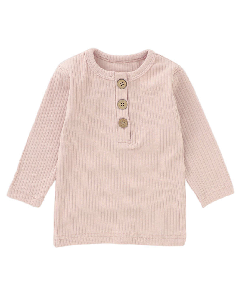 Ribbed Bliss Cotton Collection Long Sleeve (Blush Pink)