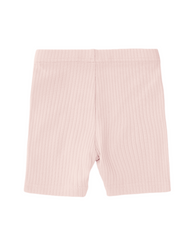 Ribbed Bliss Cotton Collection Biker Shorts (Pale Pink)