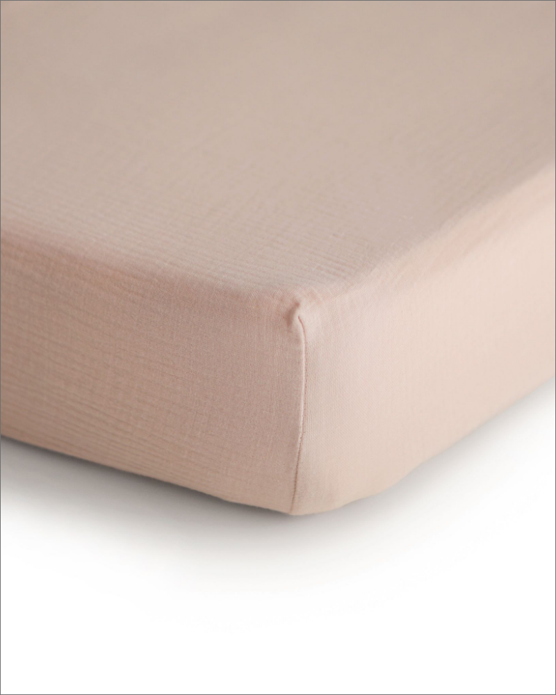 Extra Soft Blush Muslin Crib Sheet