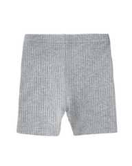 Ribbed Bliss Cotton Collection Biker Shorts (Heather Grey)