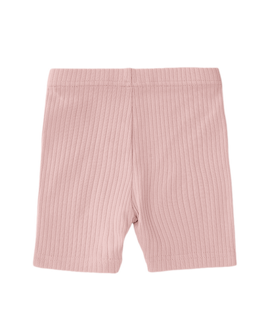 Ribbed Bliss Cotton Collection Biker Shorts (Dusty Pink)