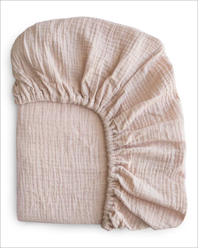 Extra Soft Blush Muslin Crib Sheet
