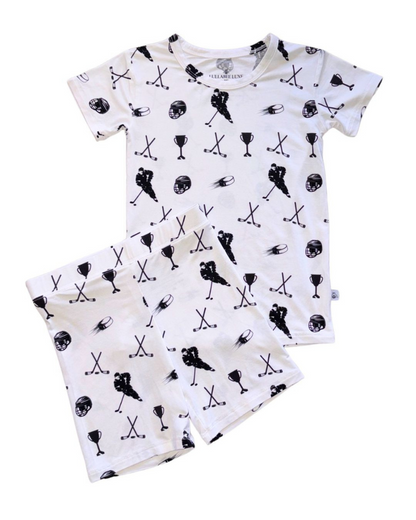 Boys Short Sleeve Pajama Set Hockey