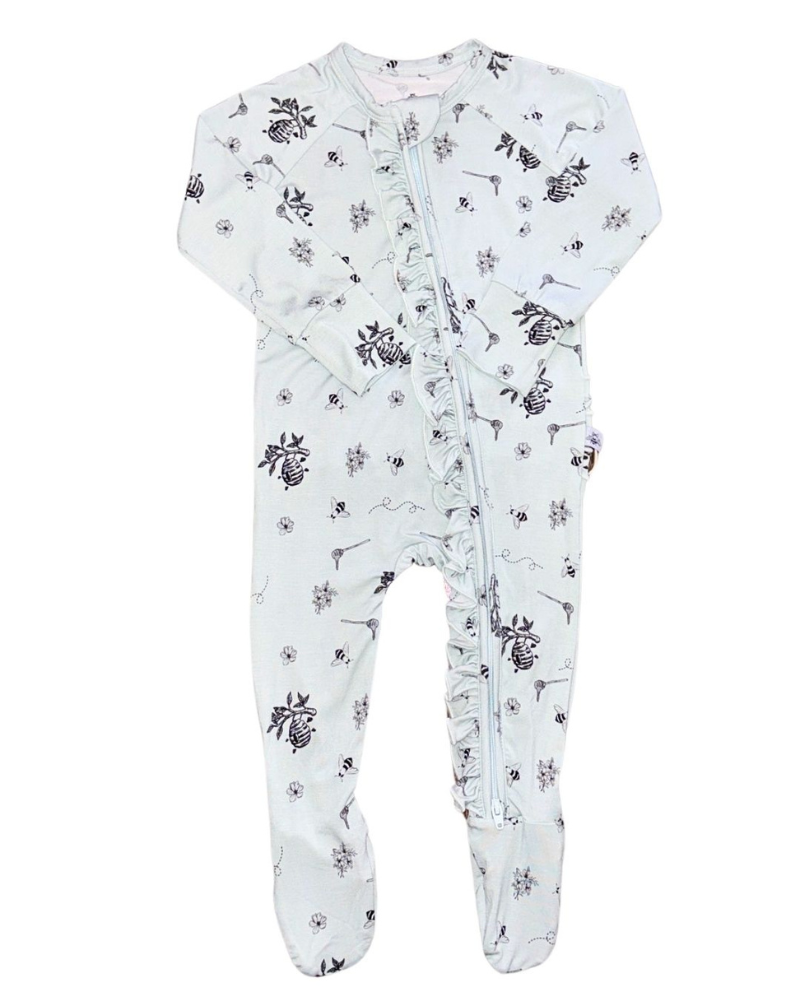 Ruffled Zipper Romper Luxe Bee