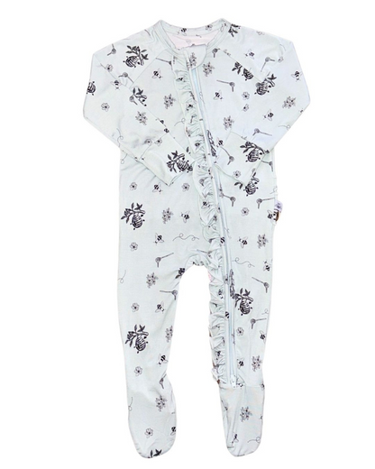 Ruffled Zipper Romper Luxe Bee